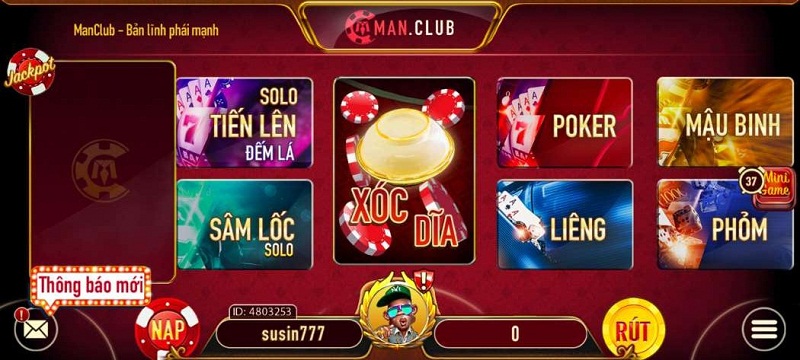 Các sản phẩm game của Man Club - Các tựa game bài hấp dẫn tại sân chơi đổi thưởng này