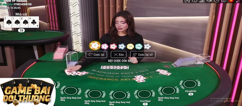 Blackjack livestream trực tuyến