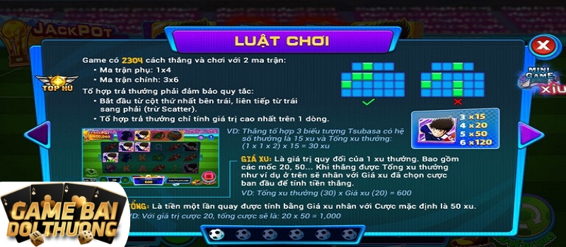 Luật chơi game slot Giấc Mơ World Cup B52 Club