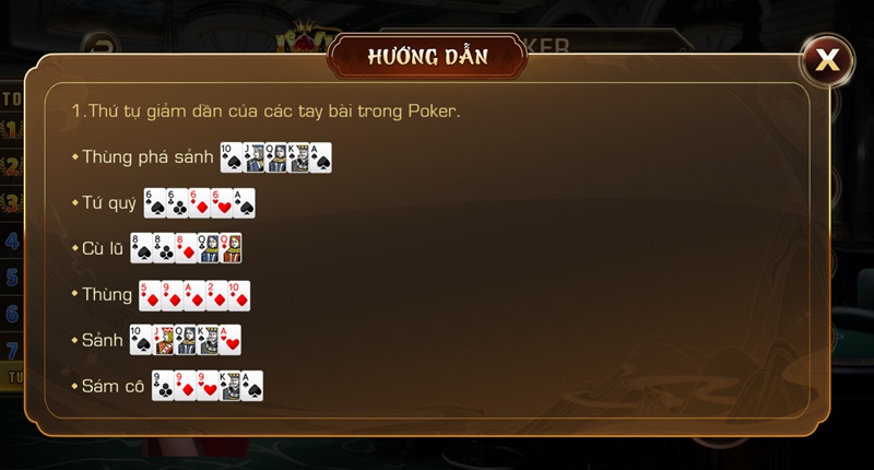 Tổ hợp bài trong Poker cần nắm