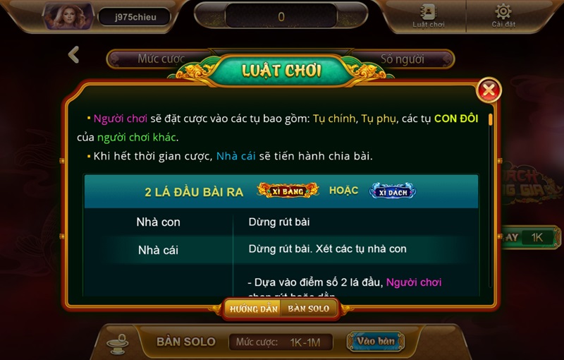 Nắm vững luật chơi game bài đổi thưởng Xì dách